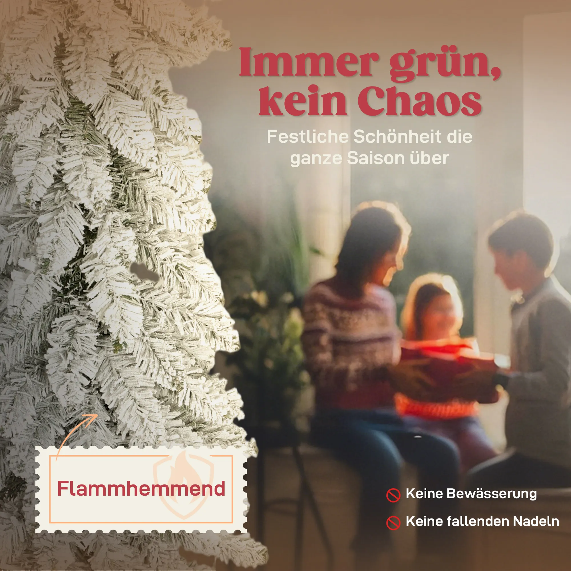 Künstliche Weihnachtsbäume 3er-Set verschneit Kunststoff Grün-Weiß