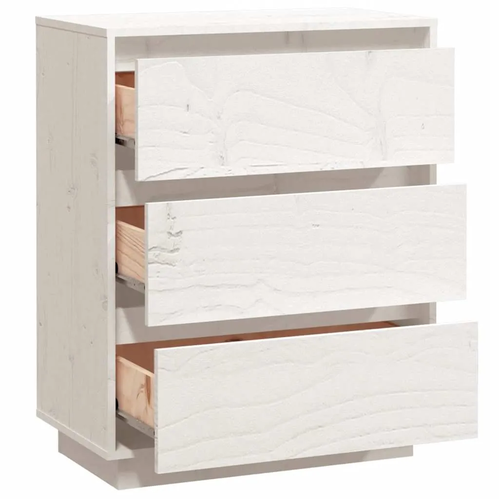 Sideboard Weiß 60x34x75 cm Massivholz Kiefer