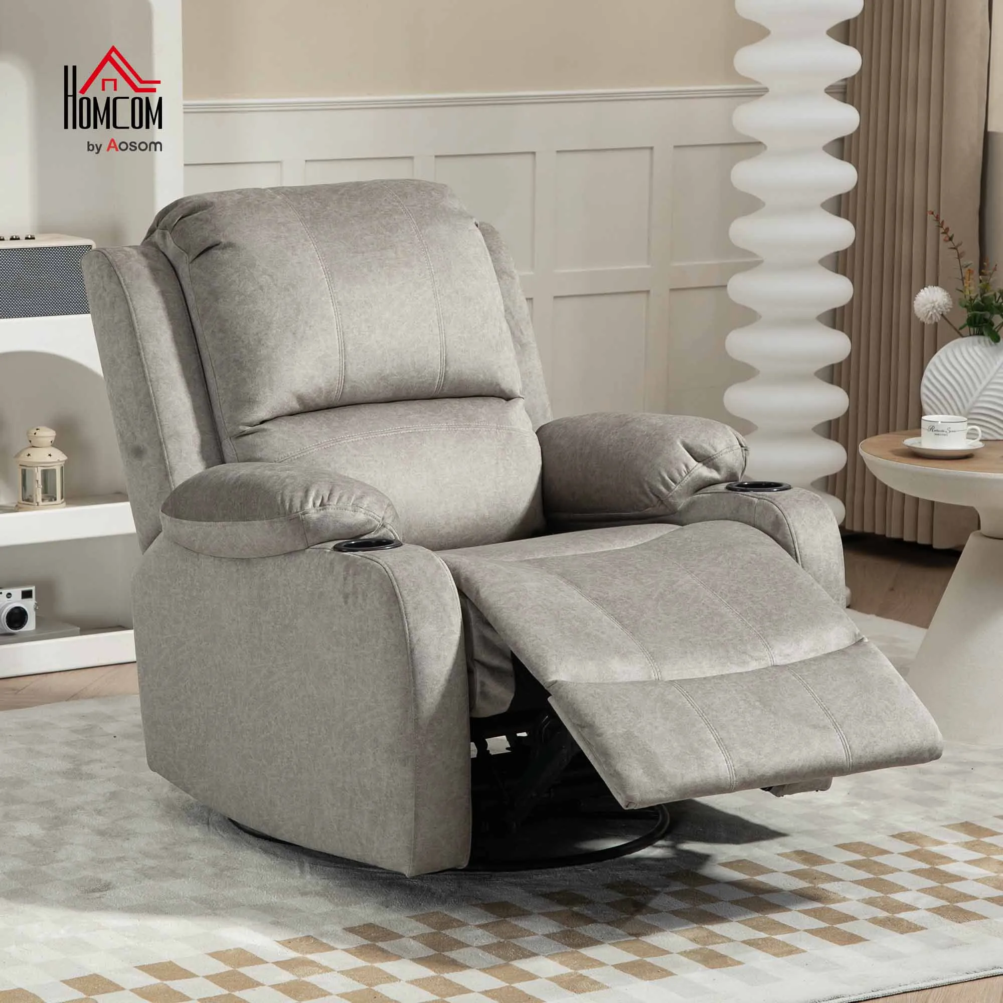 Relaxsessel Braun 87B x 95T x 102H cm mit Dreh- und Wippfunktion