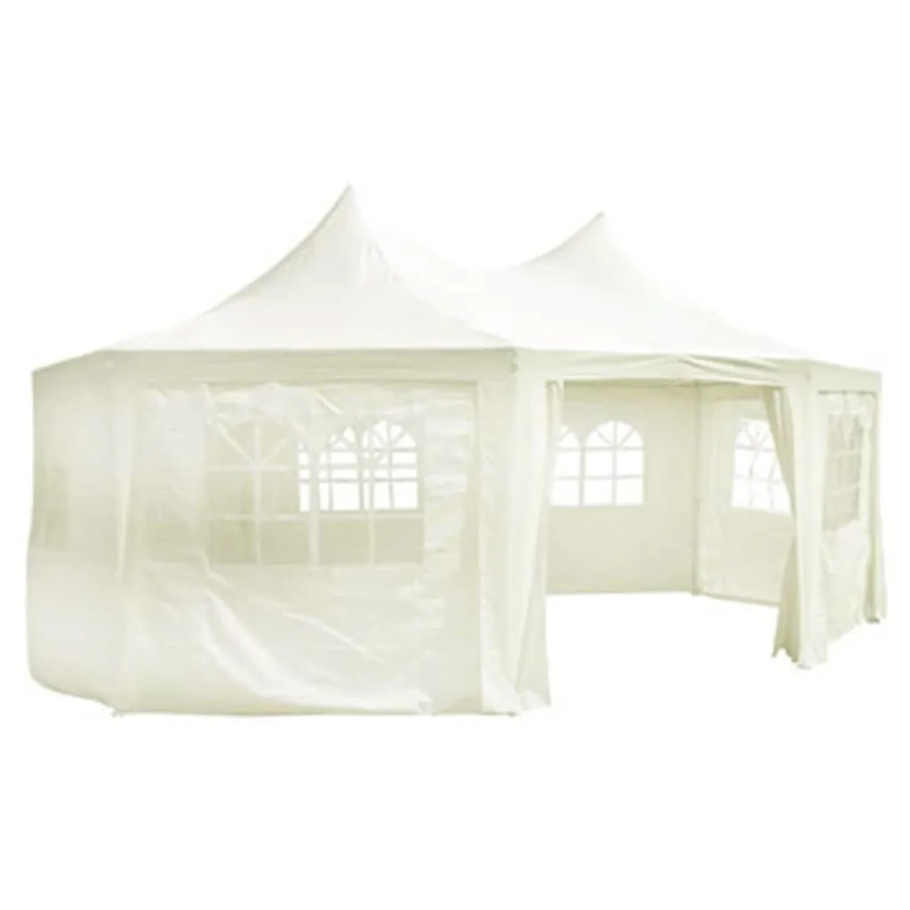Zeltdach Creme 6 x 4,4 x 3,3 m mit 8 individuell gestalteten Seitenwänden