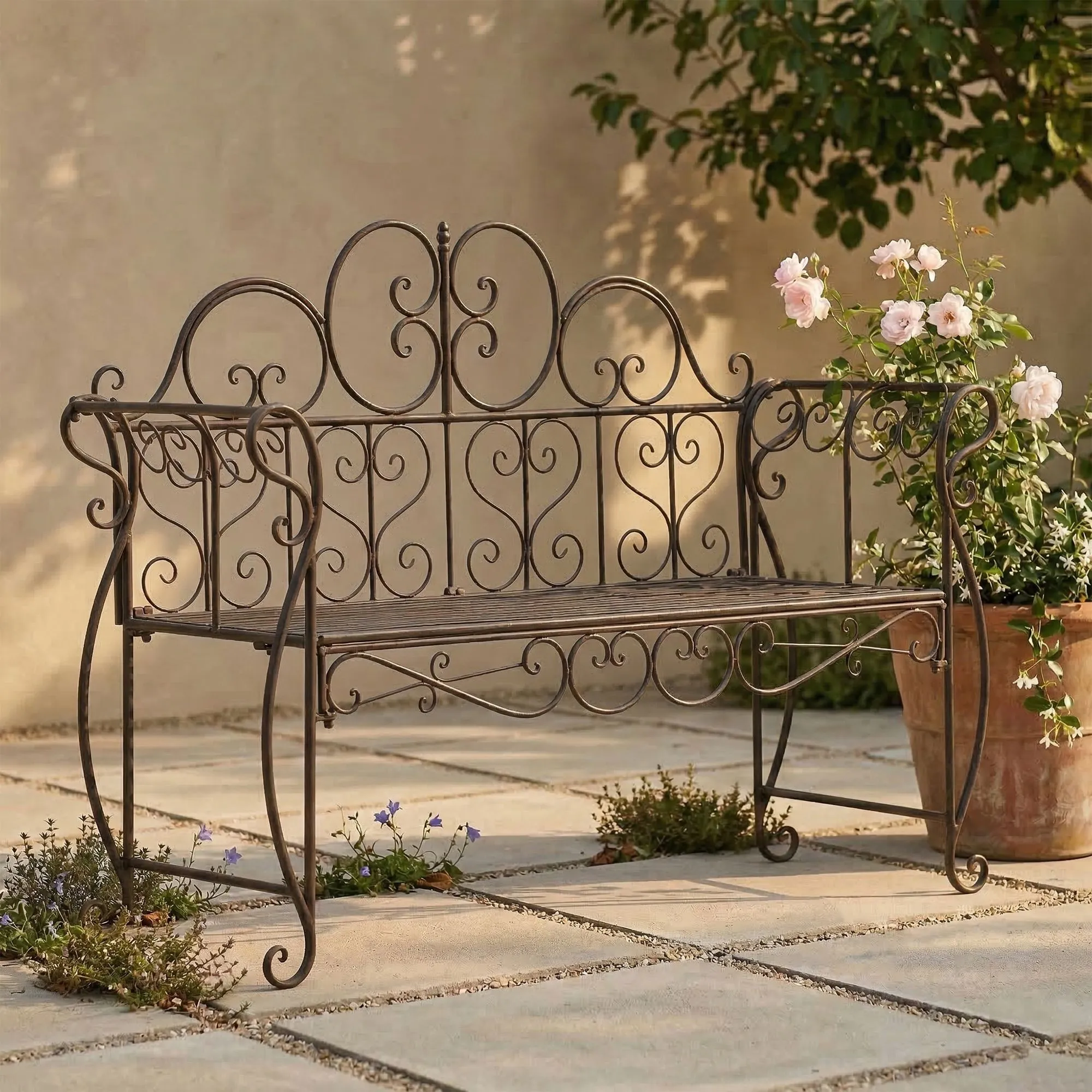 Gartenbank Minna 128x46x94 cm bronze