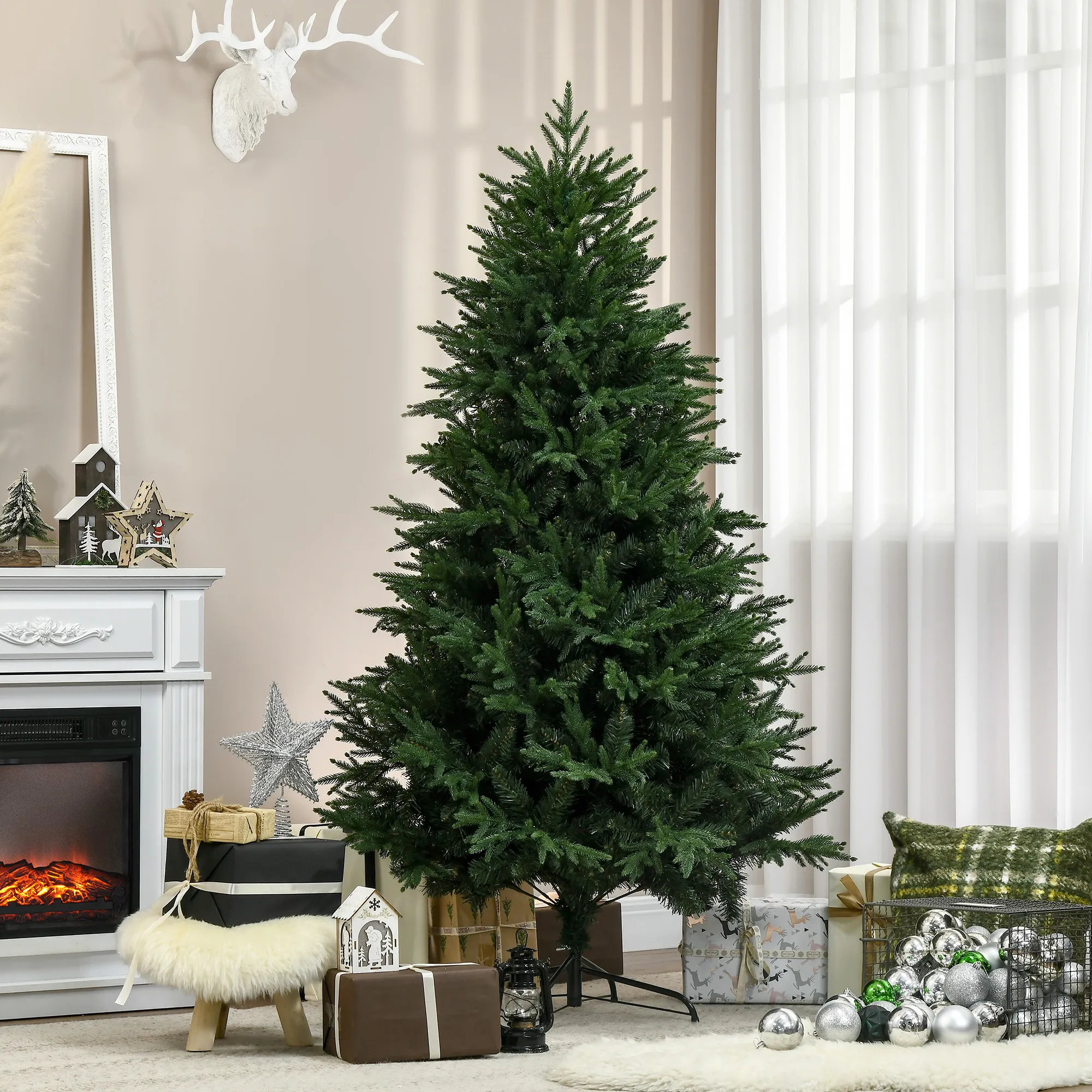 Kunsttanne Weihnachtsbaum realistisch PVC/PE, 180 cm, Grün
