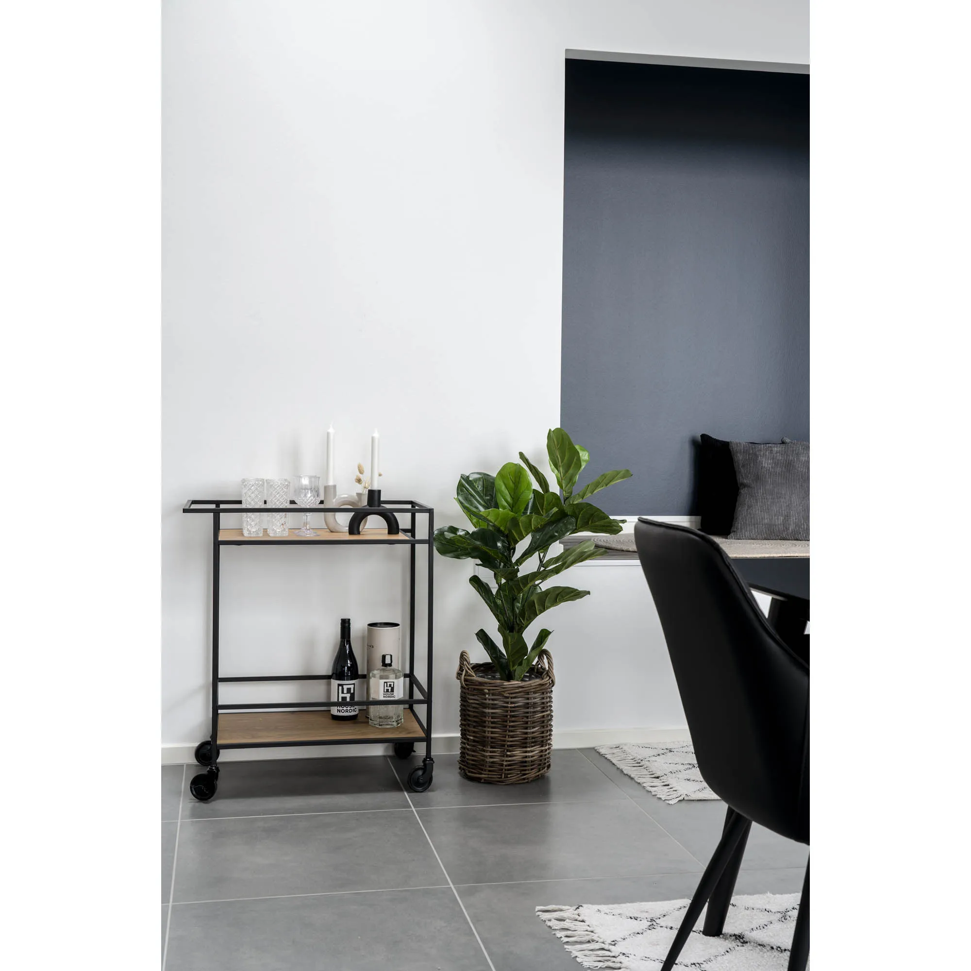tinkaro Barwagen Vita 2 Regalböden 68 x 40 x 79 cm Eiche Natur