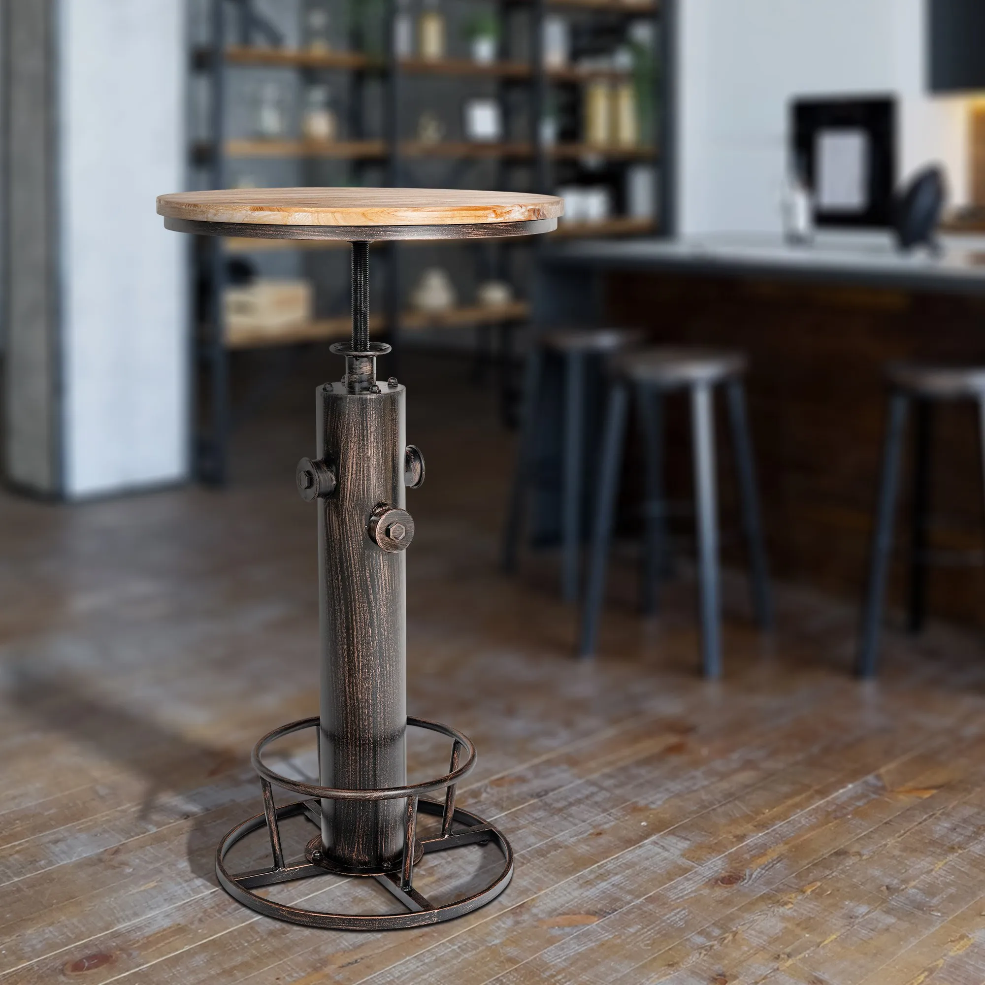 Stehtisch Ruhr Massivholz 54 cm Bronze