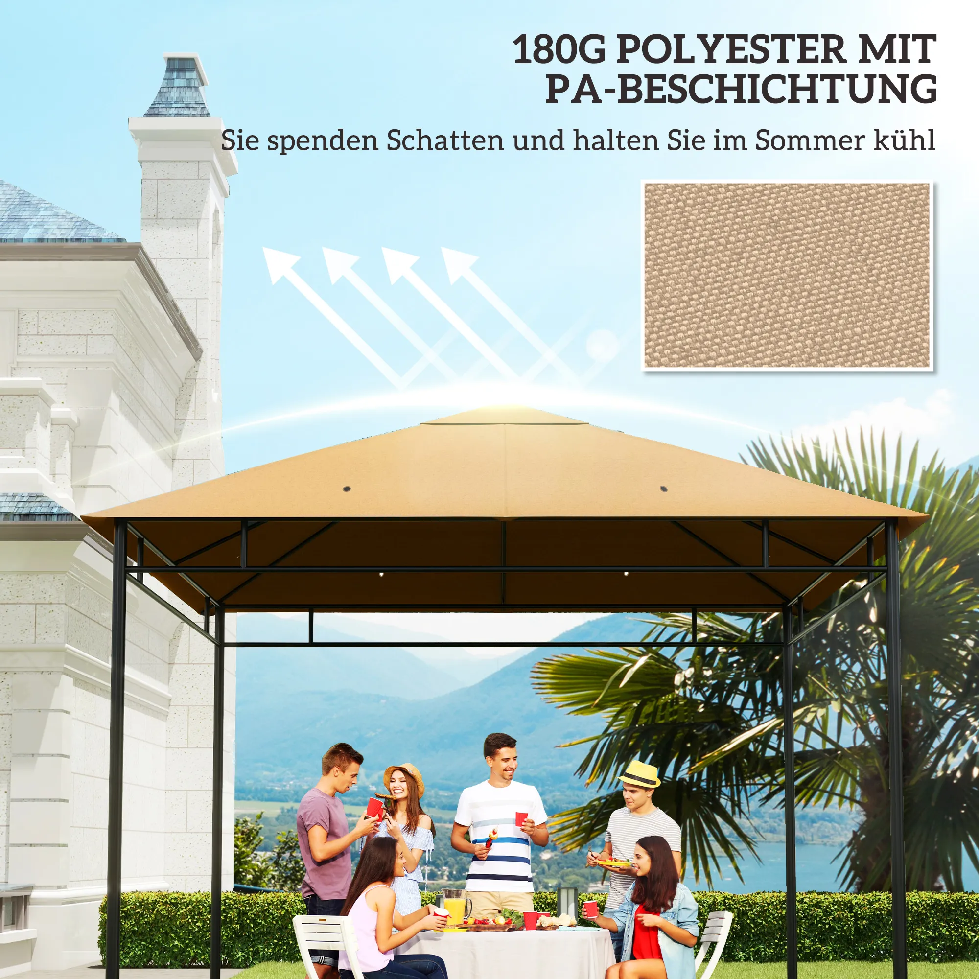 Pavillon Ersatzdach 298x295 cm Beige