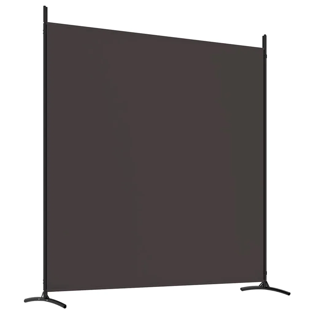 Paravent Raumteiler 698x180 cm Braun Stoff mit 4 Paneelen zusammenklappbar