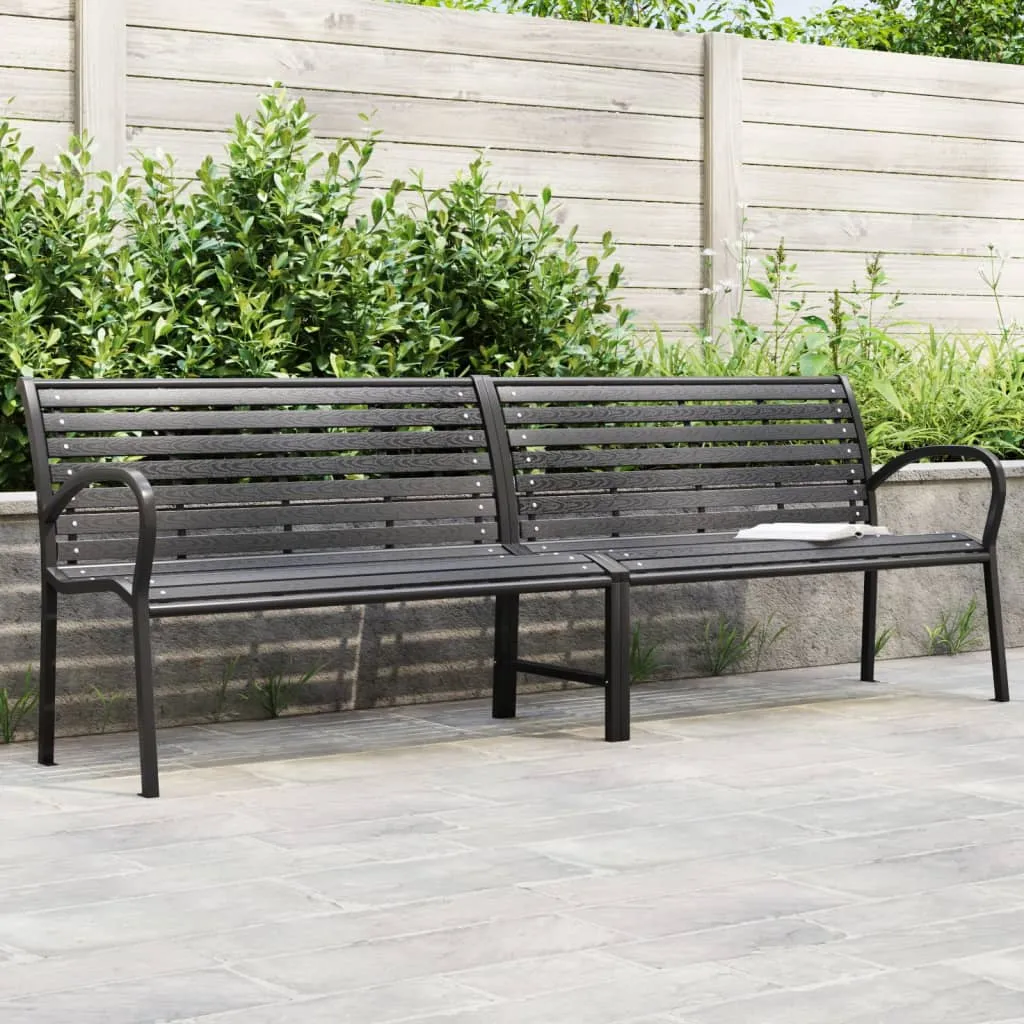 Gartenbank aus WPC und Stahl 231x60x81 cm in Anthrazit