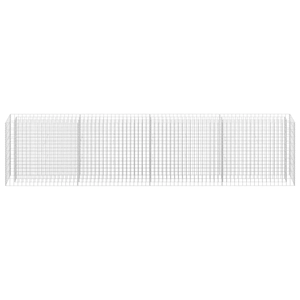 Gabionen-Hochbeet 360 x 30 x 90 cm in Silber