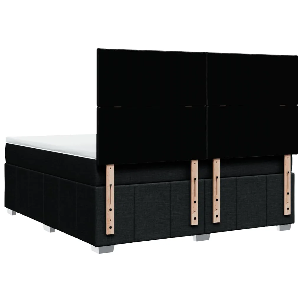 Boxspringbett 180x200 cm Taschenfederkern Schwarz mit Auflage