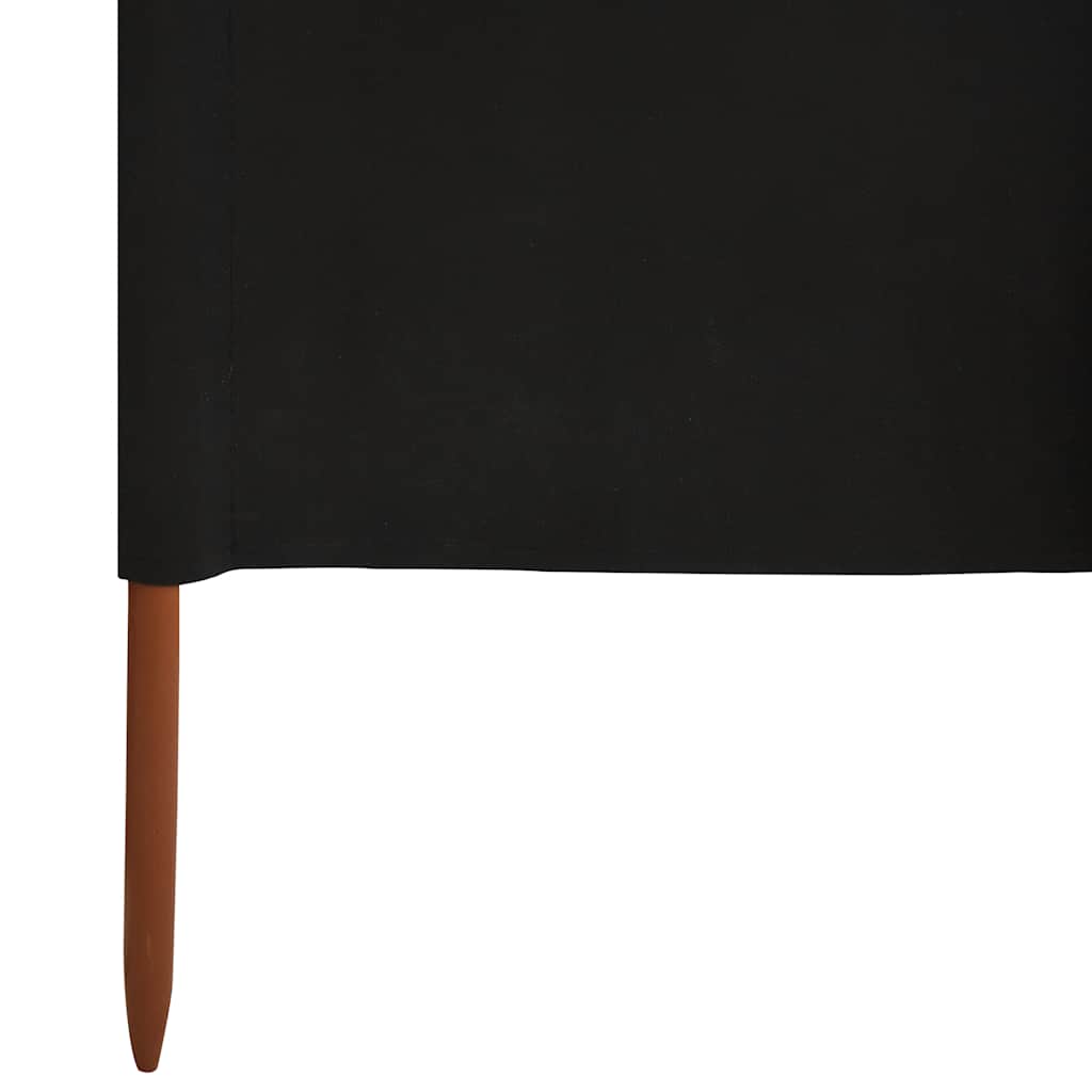 Faltbarer Windschutz 600 x 120 cm in Schwarz