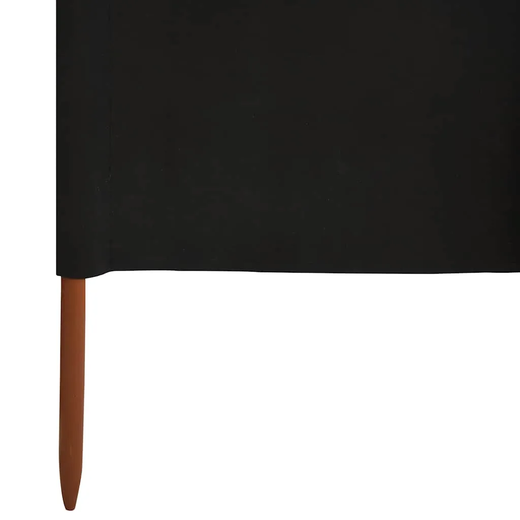 Faltbarer Windschutz 600 x 120 cm in Schwarz