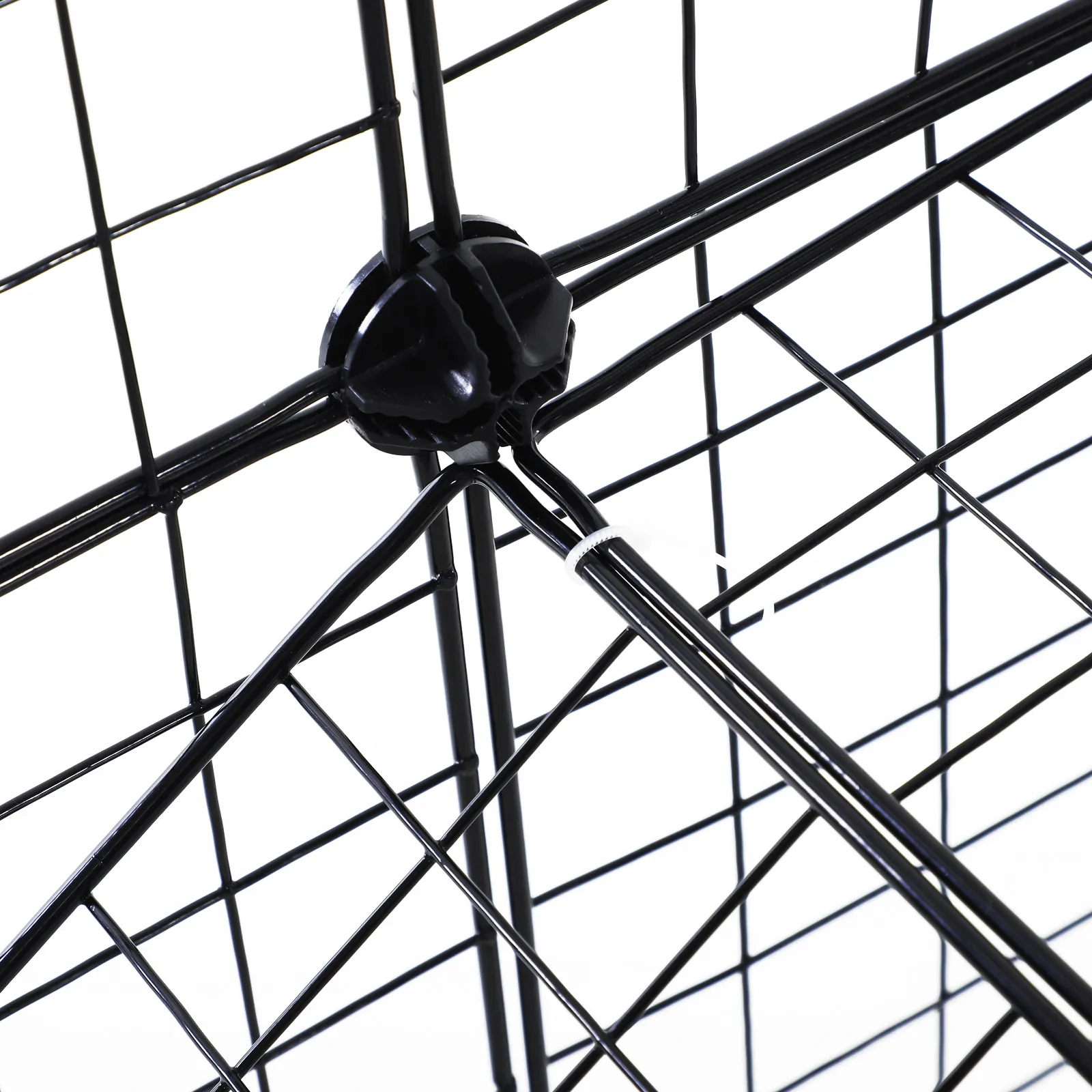Freigehege, Freilaufgehege, Laufstall mit 36 Platten, Kleintiergehege für Kleintiere, Meerschweinchen, Gehege für innen und außen, Metallgitter, 146 x 73 x 73 cm, Schwarz