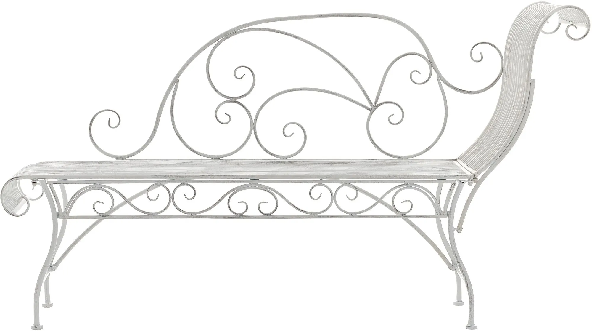Gartenbank Karma Recamiere 156x46x78 cm antik weiß