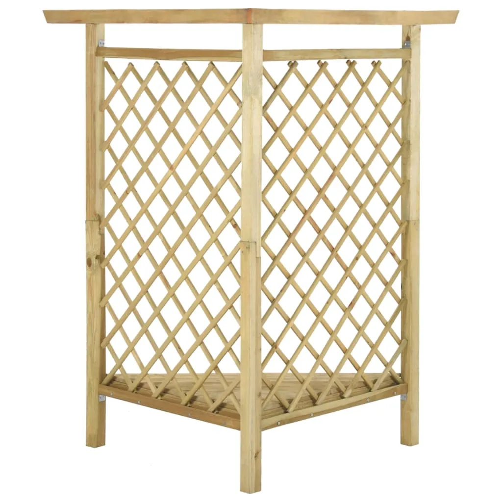 Holz-Eckpergola mit Sitzbank 166x81x174 cm grün imprägniert