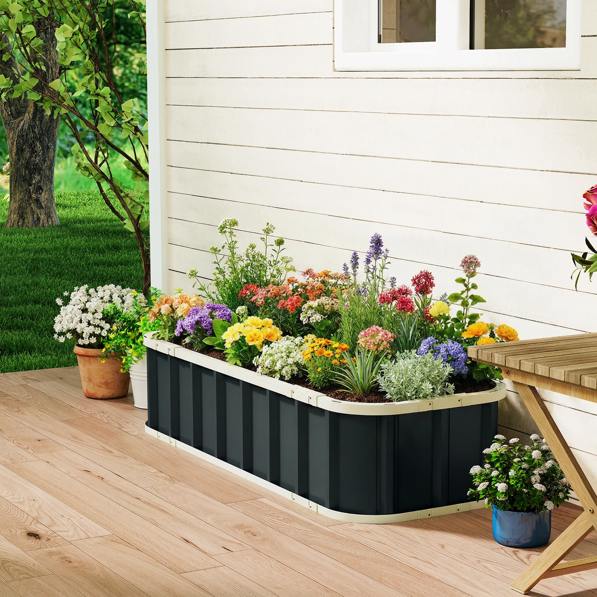 Hochbeet Dunkelgrau 136B x 52T x 31H cm