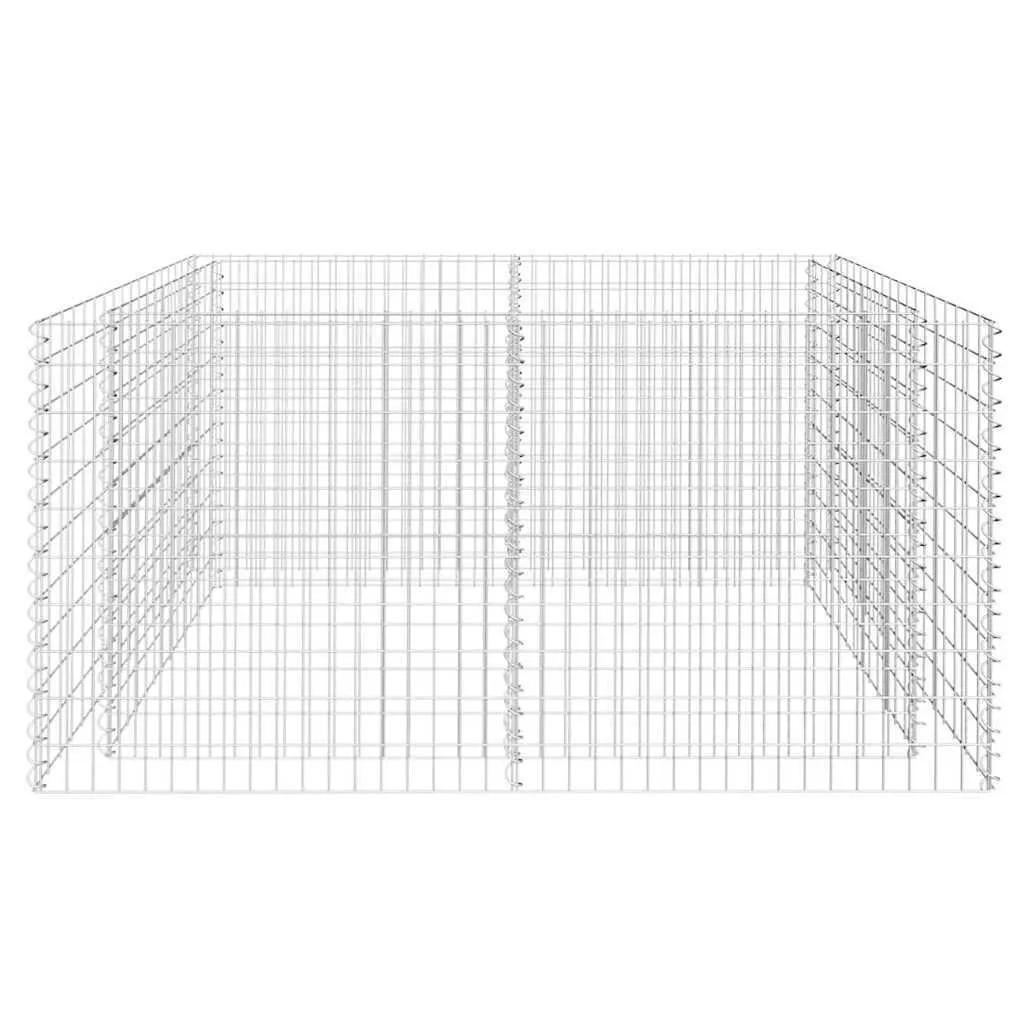 Gabionen-Hochbeet 180 x 90 x 100 cm in Silber