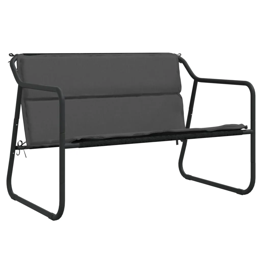 2-Sitzer Gartenbank Anthrazit 110x70x74 cm mit Textilene und Stahlrahmen