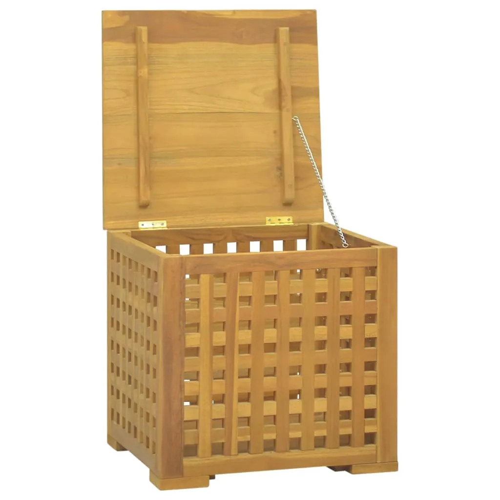 Seilbox 40x40x40 cm Massivholz Teak