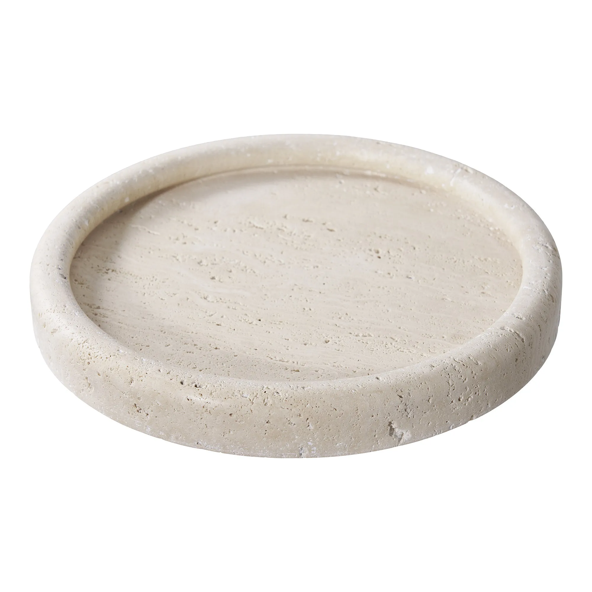 tinkaro Tablett Travertin ø25,5 cm Beige