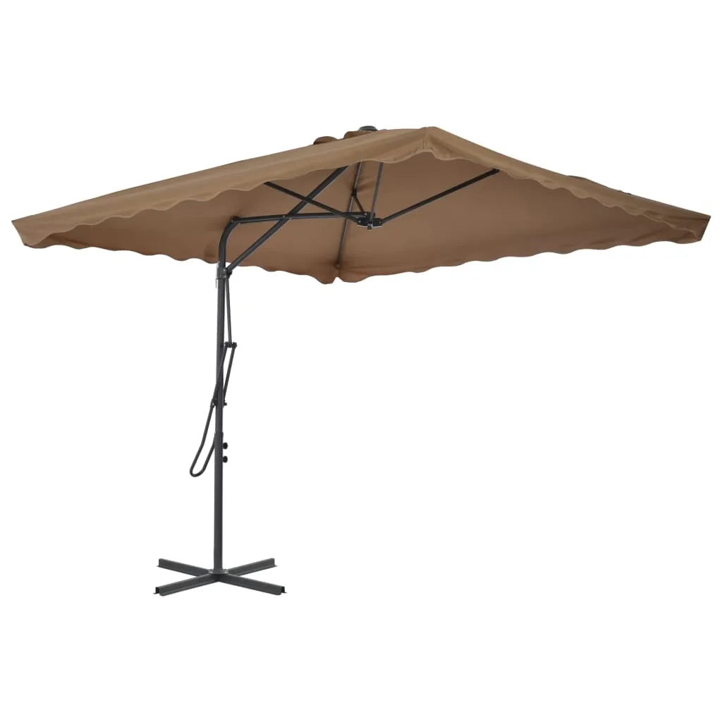 Eleganter Sonnenschirm 250x250x230 cm in Taupe mit 360° Drehfunktion