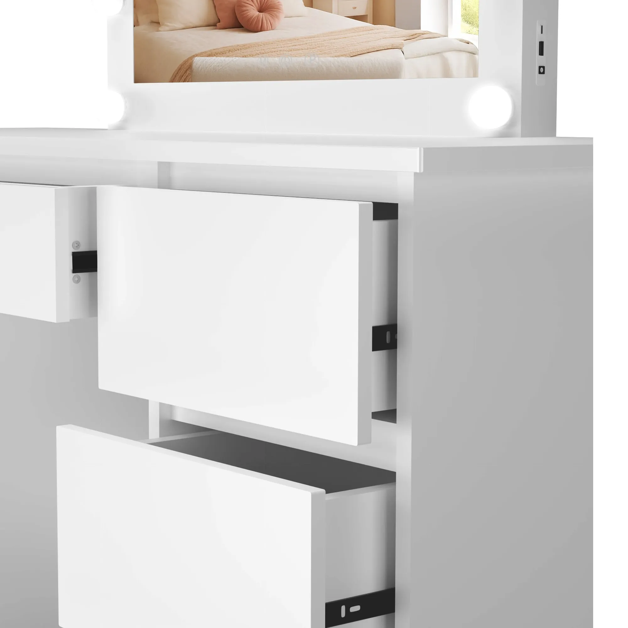 Schminktisch Duffy 130x45x145 cm weiß