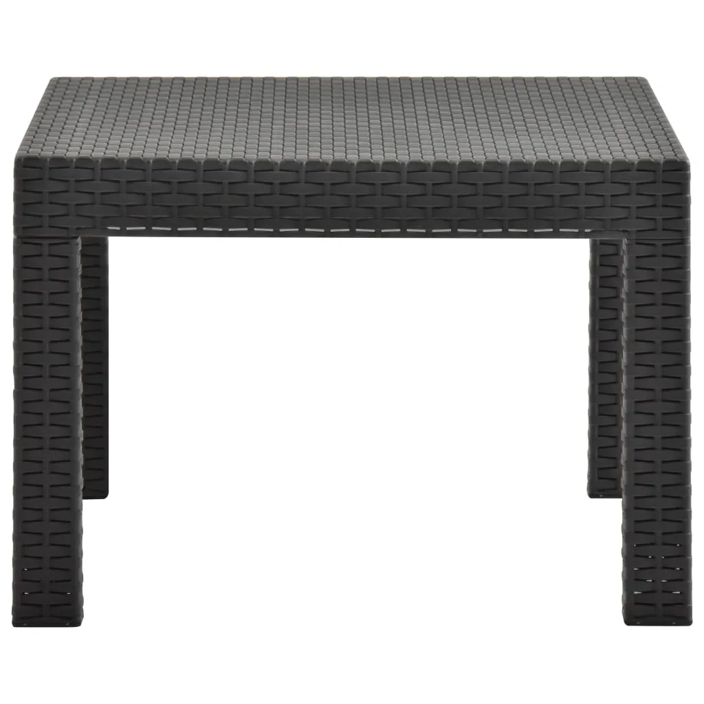 Gartentisch Polypropylen Rattan-Optik 58x58x41 cm Anthrazit