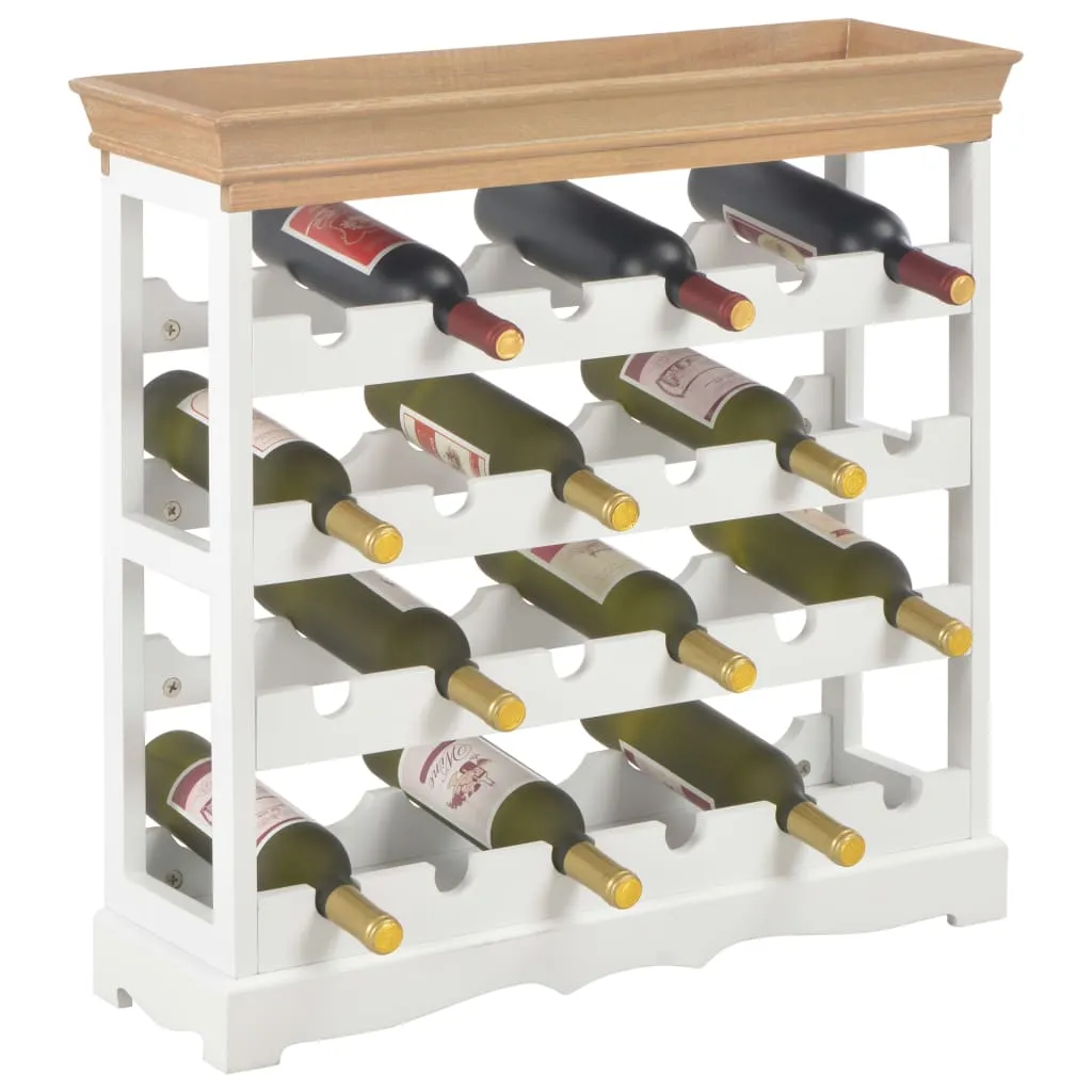 Offenes Weinregal 70 x 22,5 x 70,5 cm in Braun und Weiß aus MDF