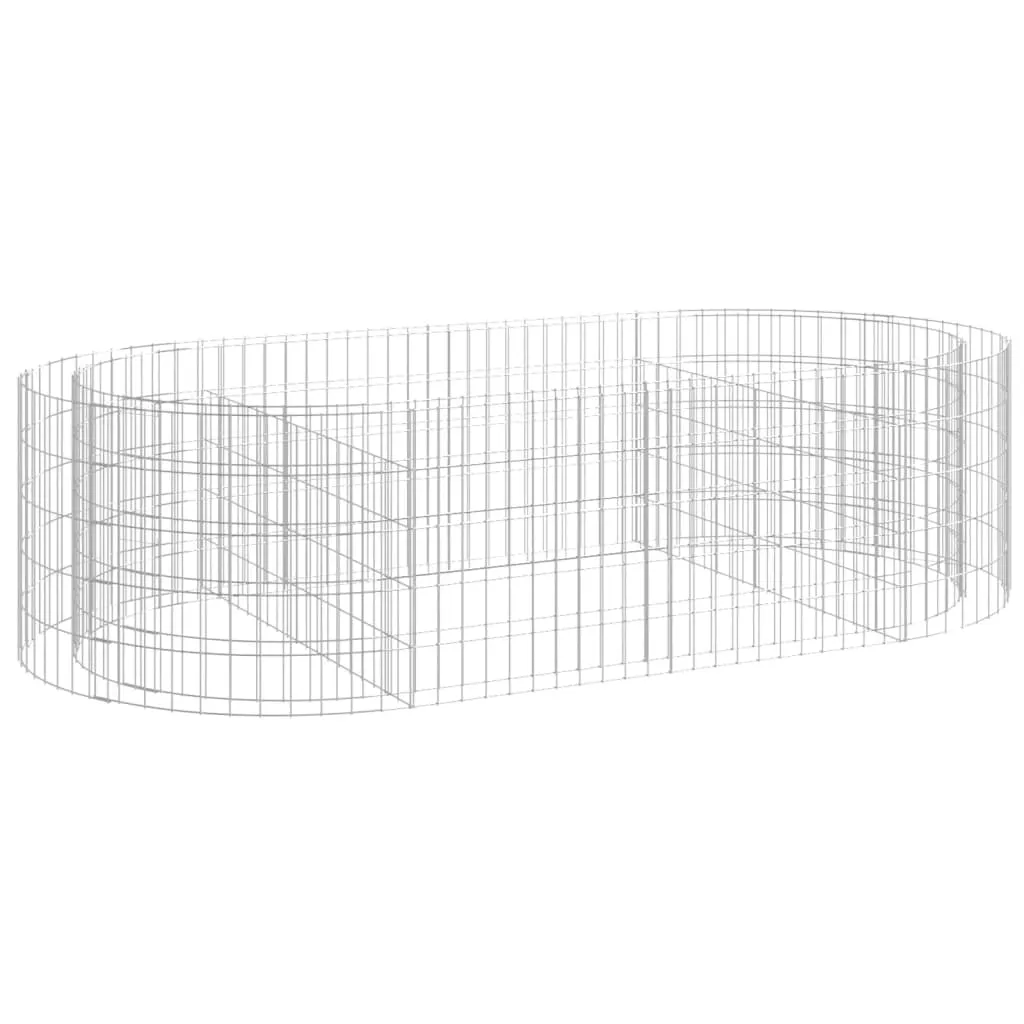 Gabionen-Hochbeet 200 x 100 x 50 cm in Silber