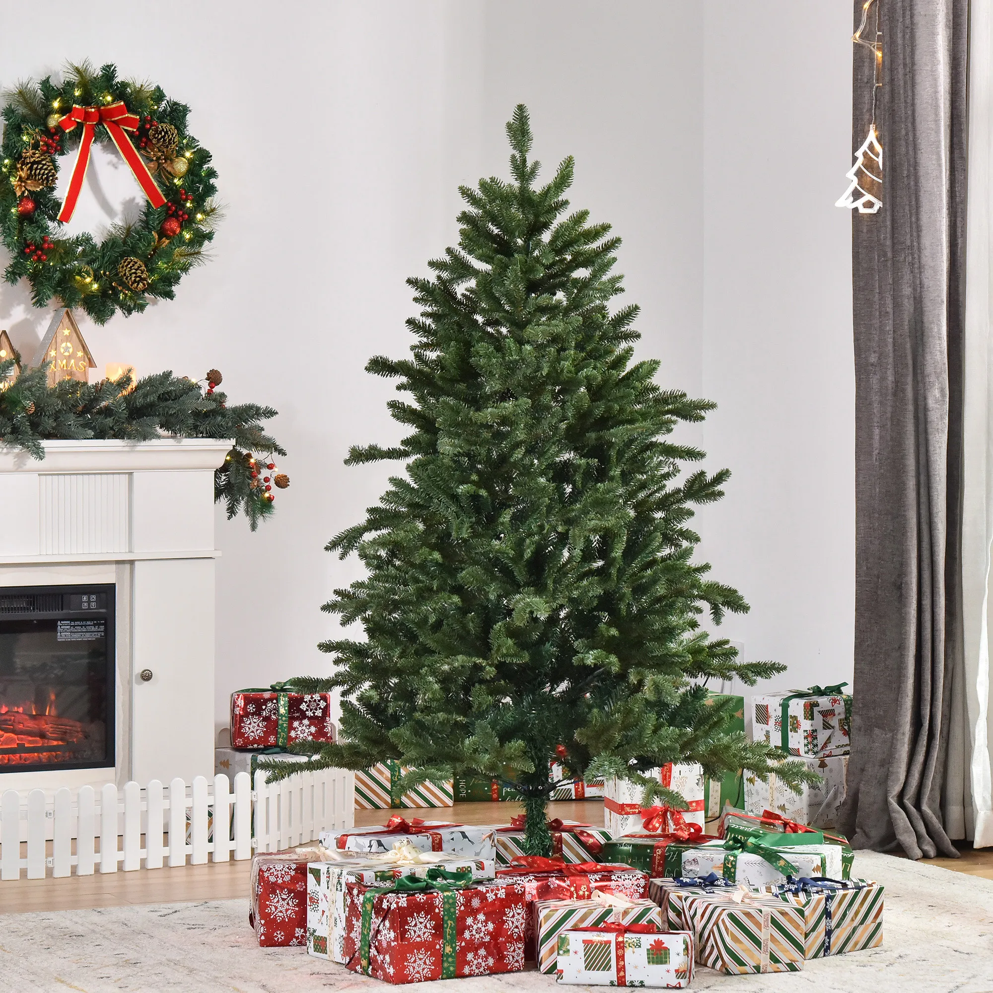 Künstlicher Weihnachtsbaum 150 cm Tannenbaum PVC PE Grün