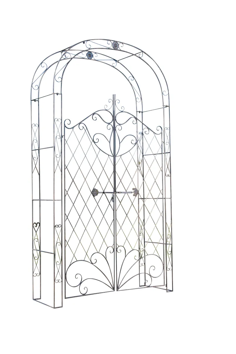 Rosenbogen Melissa mit Tor 220x120x40 cm Bronze