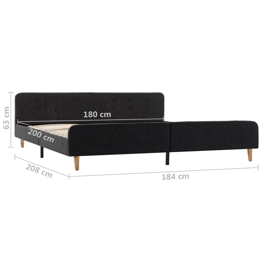 Bettgestell Dunkelgrau Sackleinen 180x200 cm