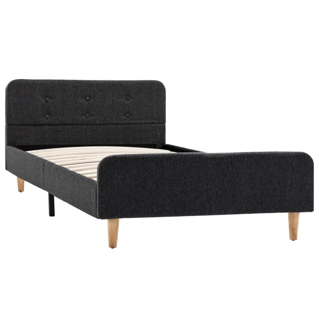 Klassischer Bettrahmen Dunkelgrau 208x94x63 cm Massivholzgestell