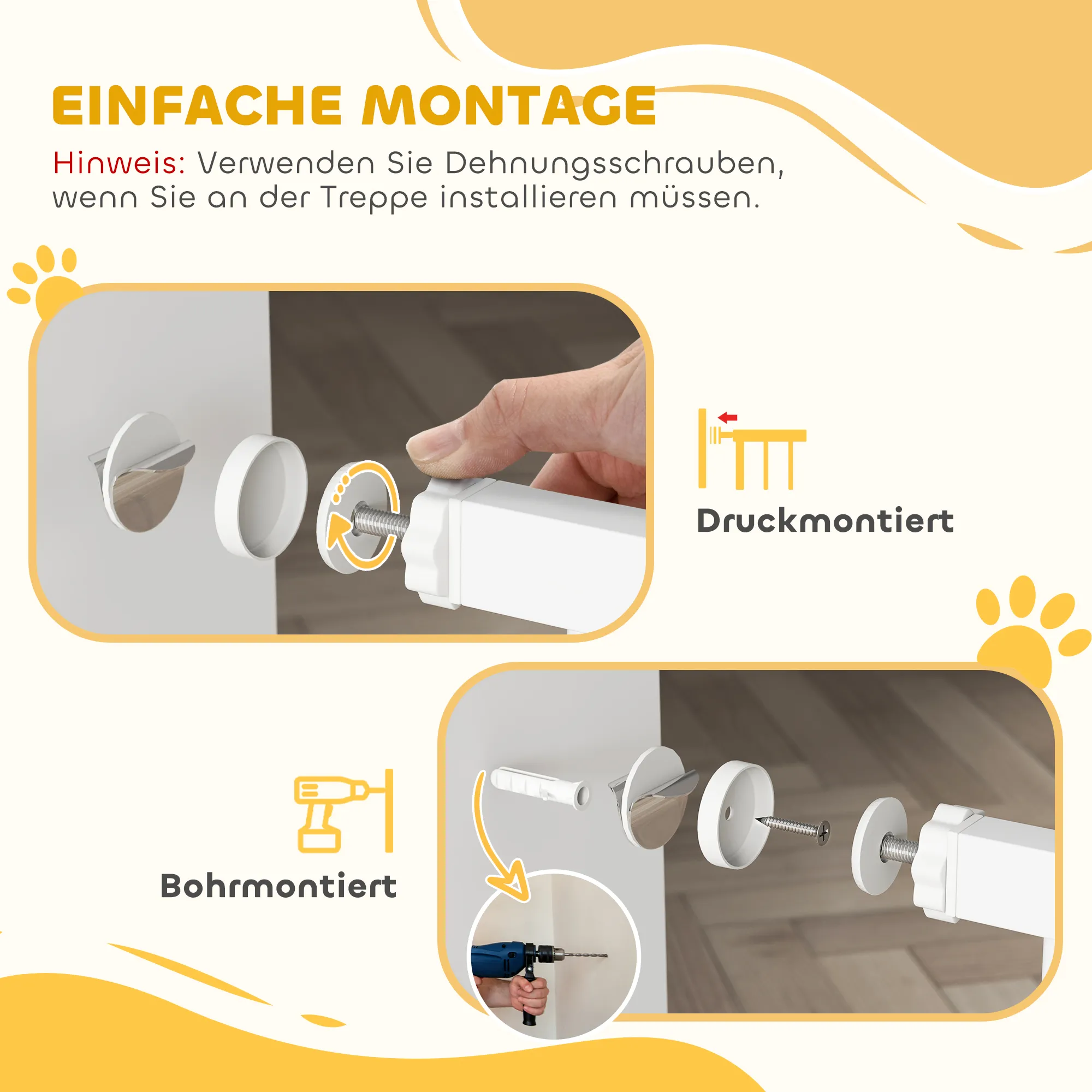 Hunde-Absperrgitter Metall erweiterbar 136x76cm Weiß