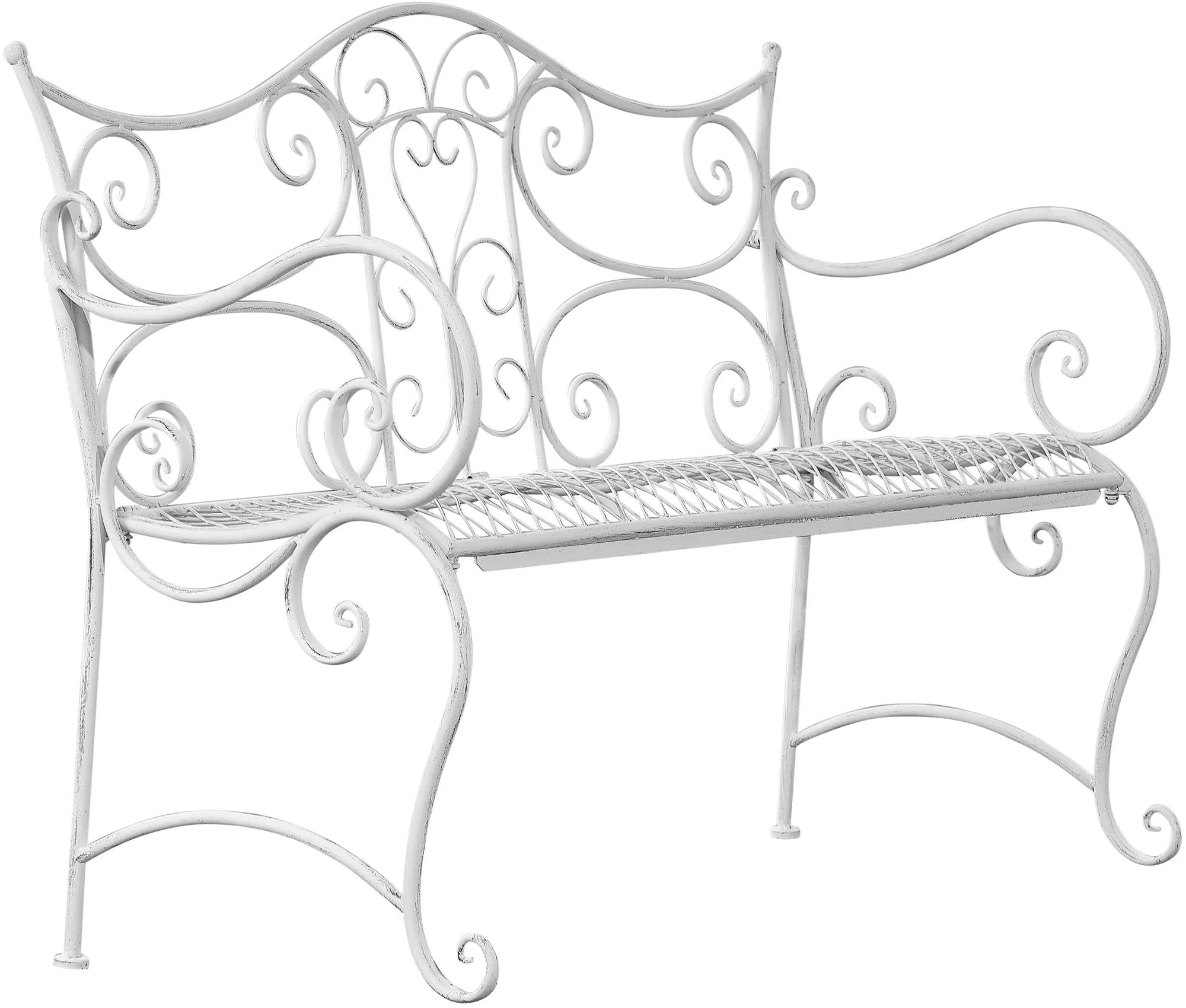 Gartenbank Tara 113x47x89 cm antik weiß