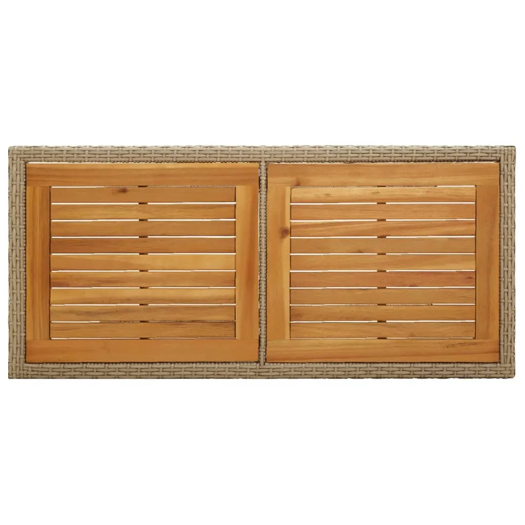 Gartentisch Echtholz 110 x 53 x 72 cm Beige
