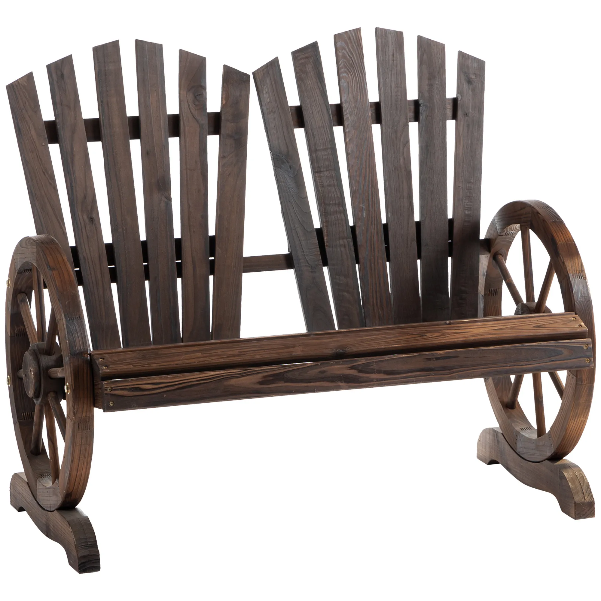 Liebesstuhl aus Massivholz, Dunkelbraun, L108 x B66 x H95 cm
