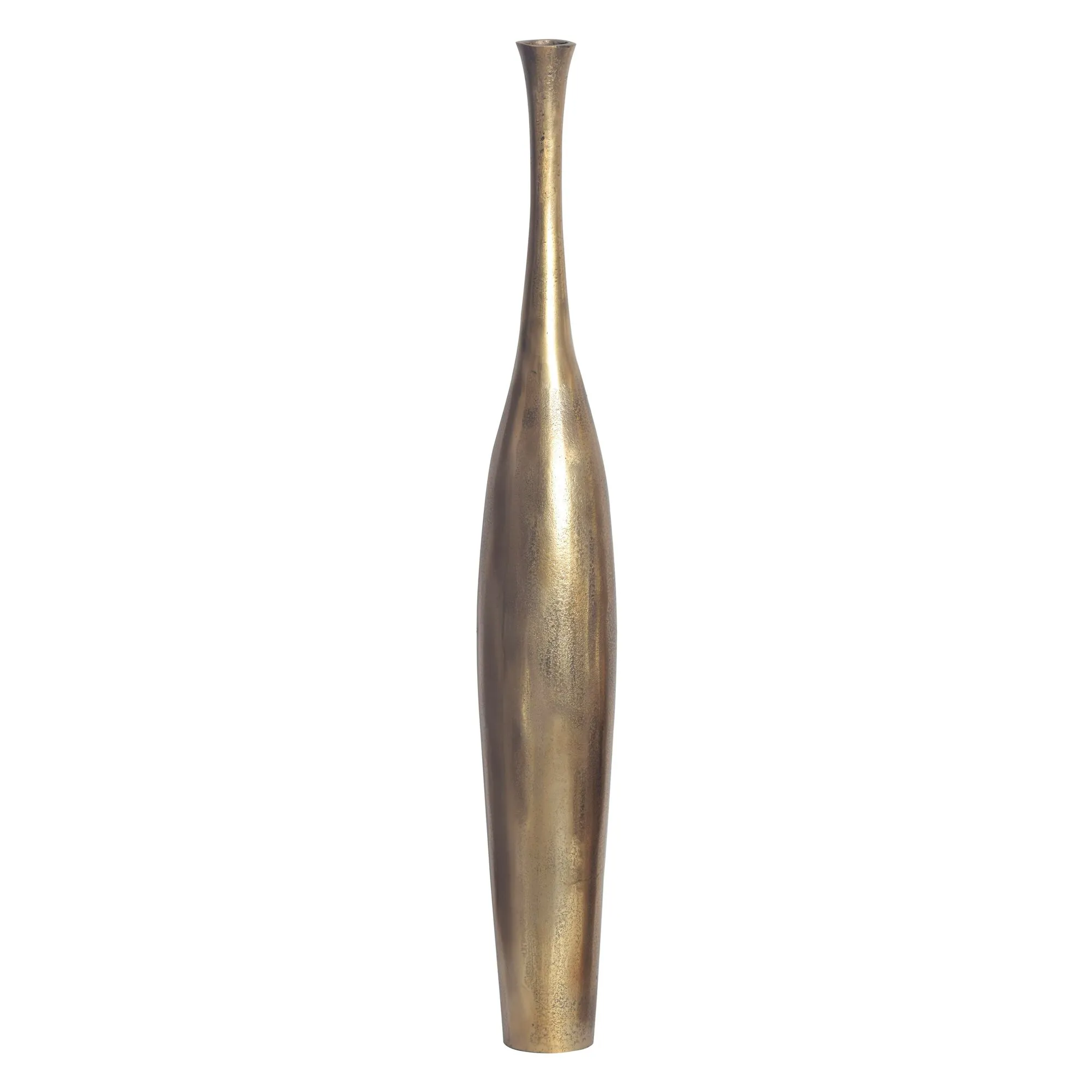 Deko Vase BOTTLE L 100 cm Aluminium Gold Blumenvase Modern Groß