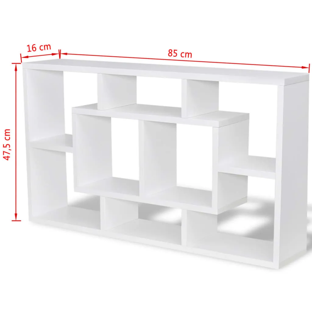 Weißes Hängeregal 85 x 16 x 47,5 cm aus melaminbeschichtetem Holzwerkstoff