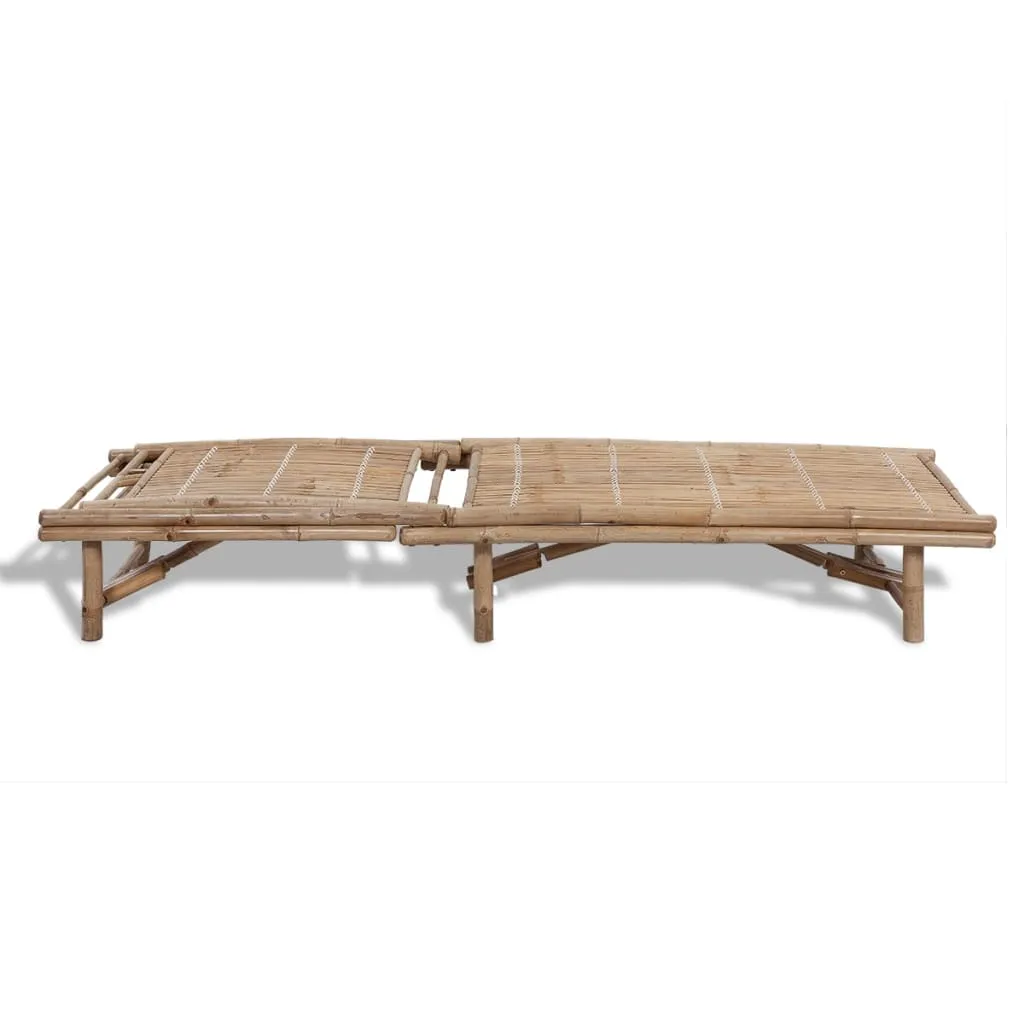 Verstellbare Gartenliege aus Bambus 200 x 65 x (30-87) cm