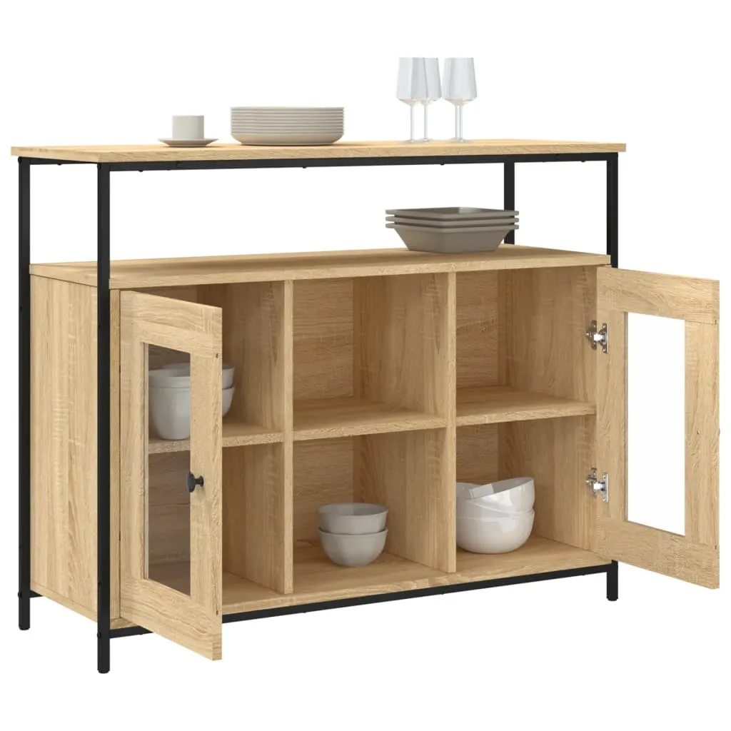 Klassisches Sideboard 100 x 35 x 80 cm in Sonoma-Eiche