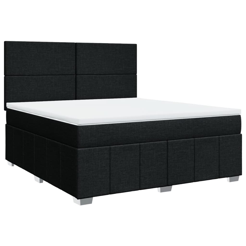 Boxspringbett 180x200 cm Taschenfederkern Schwarz mit Auflage