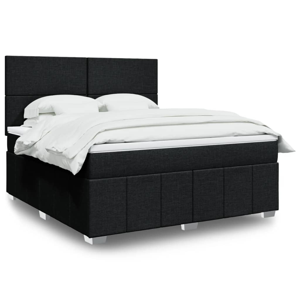 Boxspringbett 180x200 cm Taschenfederkern Schwarz mit Auflage