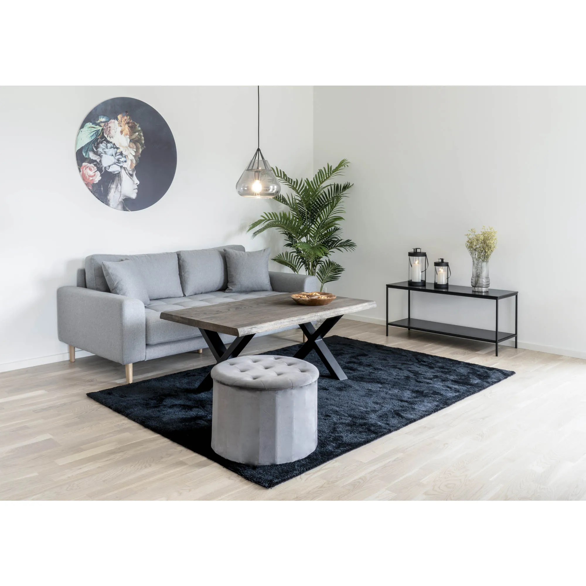 tinkaro Vita TV-Board 2 Regalböden 100x36x45 cm Schwarz