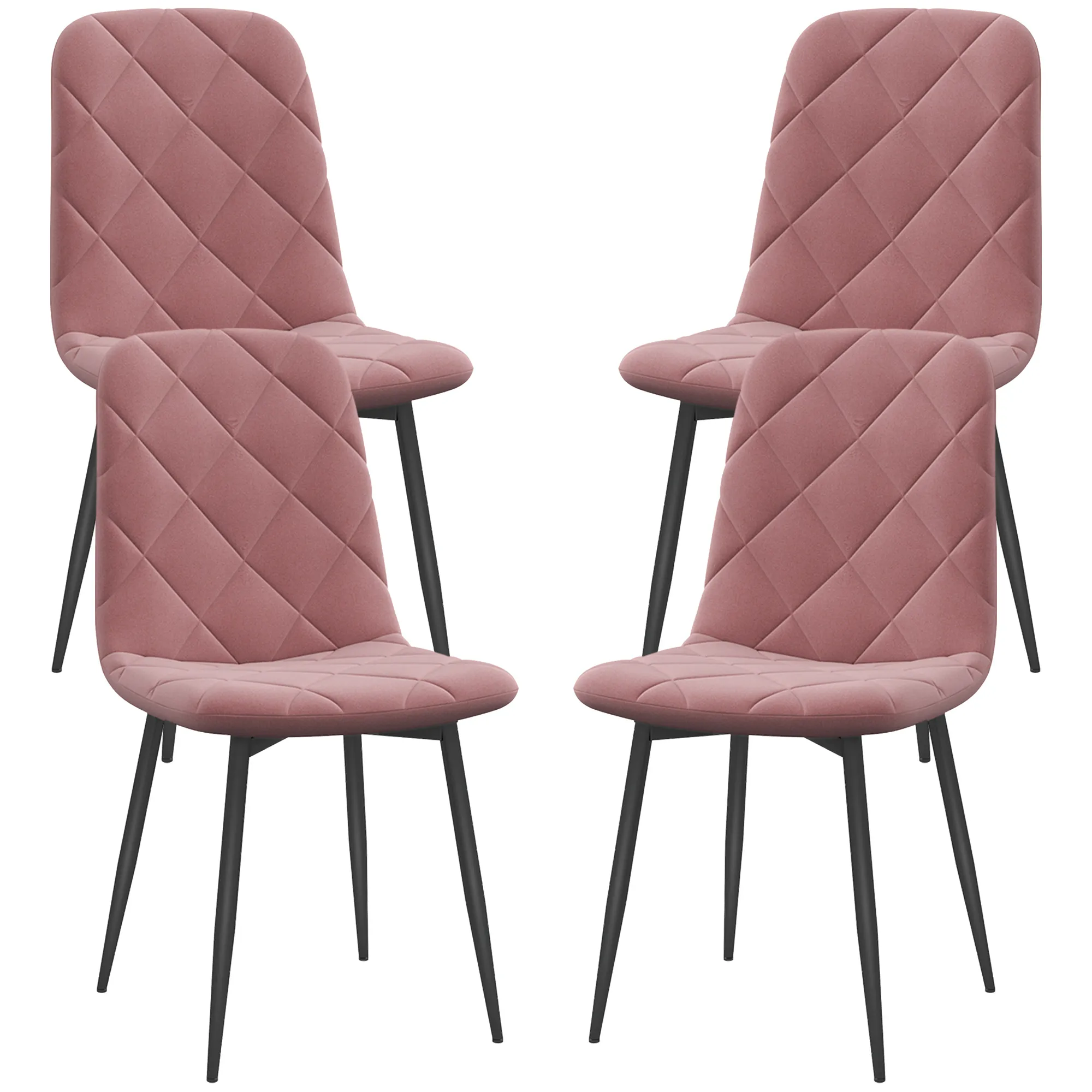 Esszimmerstuhl Set 4-teilig Rosa 45B x 54T x 87H cm