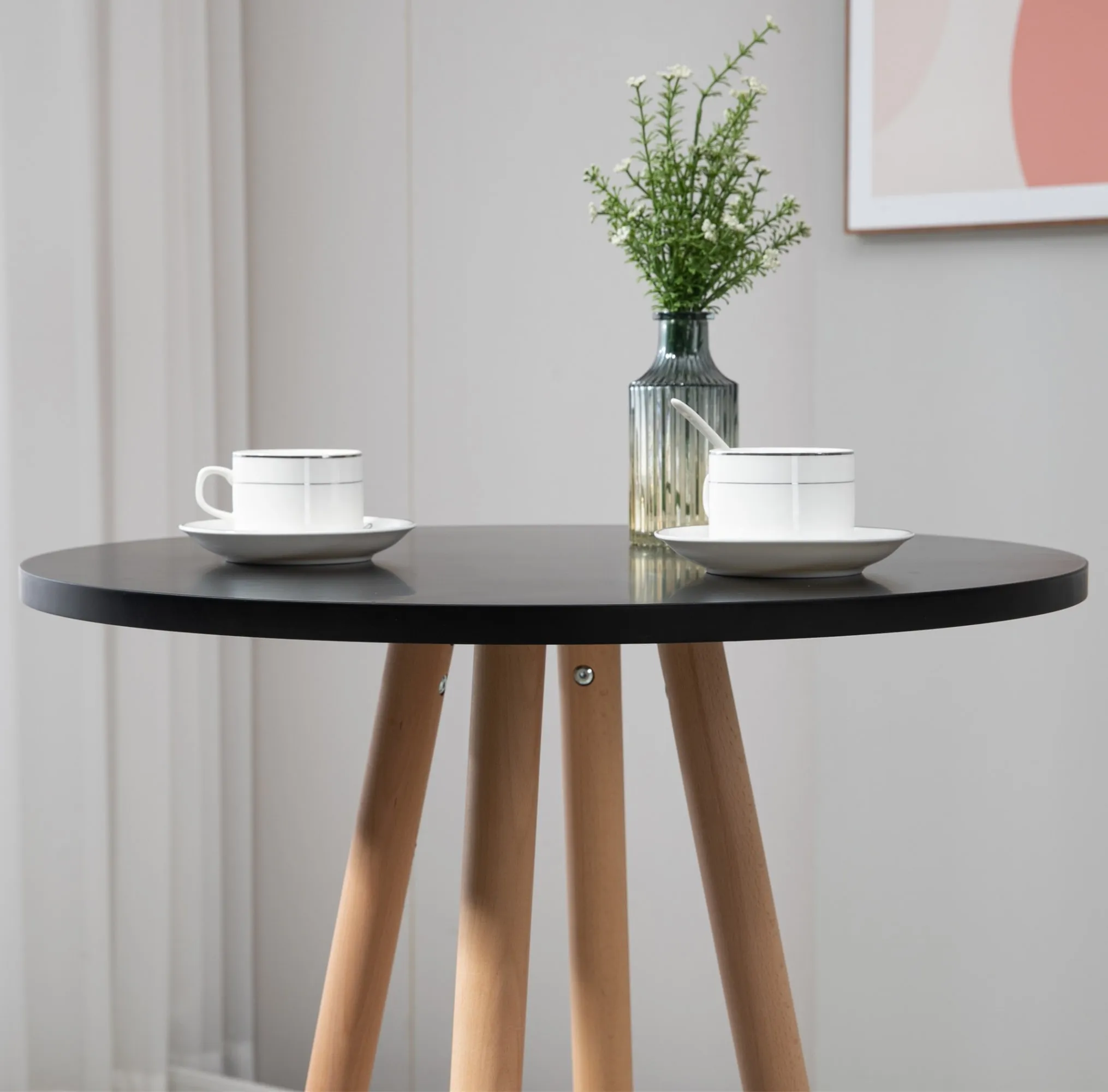 Stehtisch Livia rund 60x60x107 cm natura/schwarz