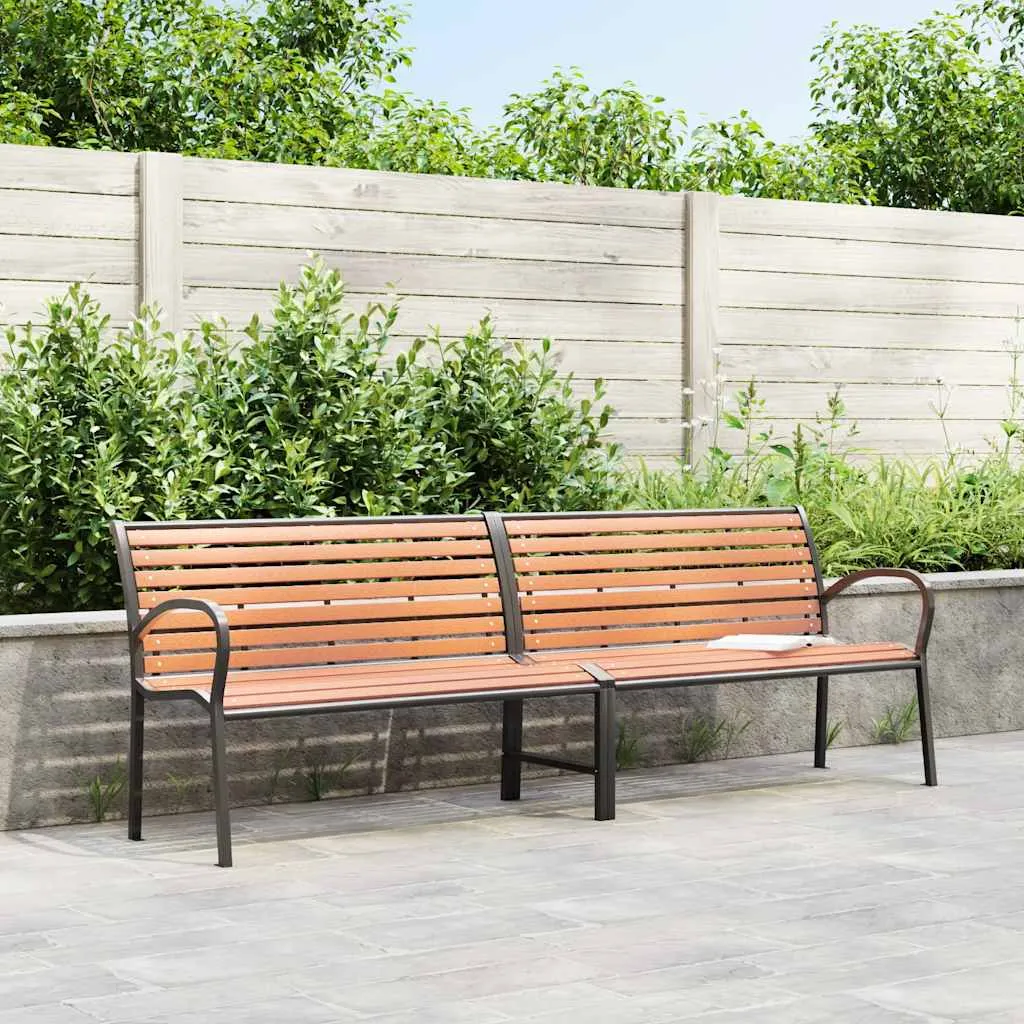 Gartenbank Braun 231 x 62 x 82 cm aus Massivholz und pulverbeschichtetem Stahl