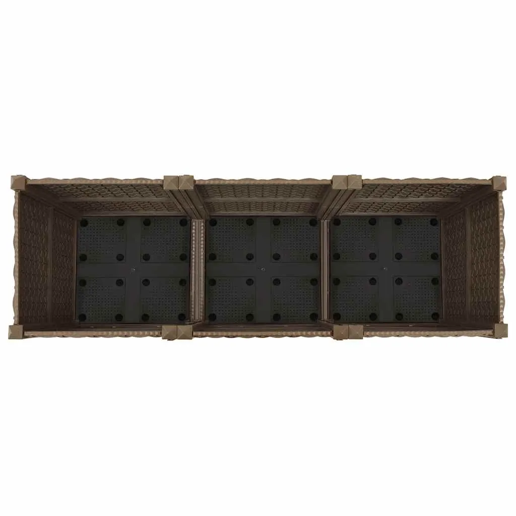 Braunes Hochbeet aus PP 120 x 40 x 38 cm