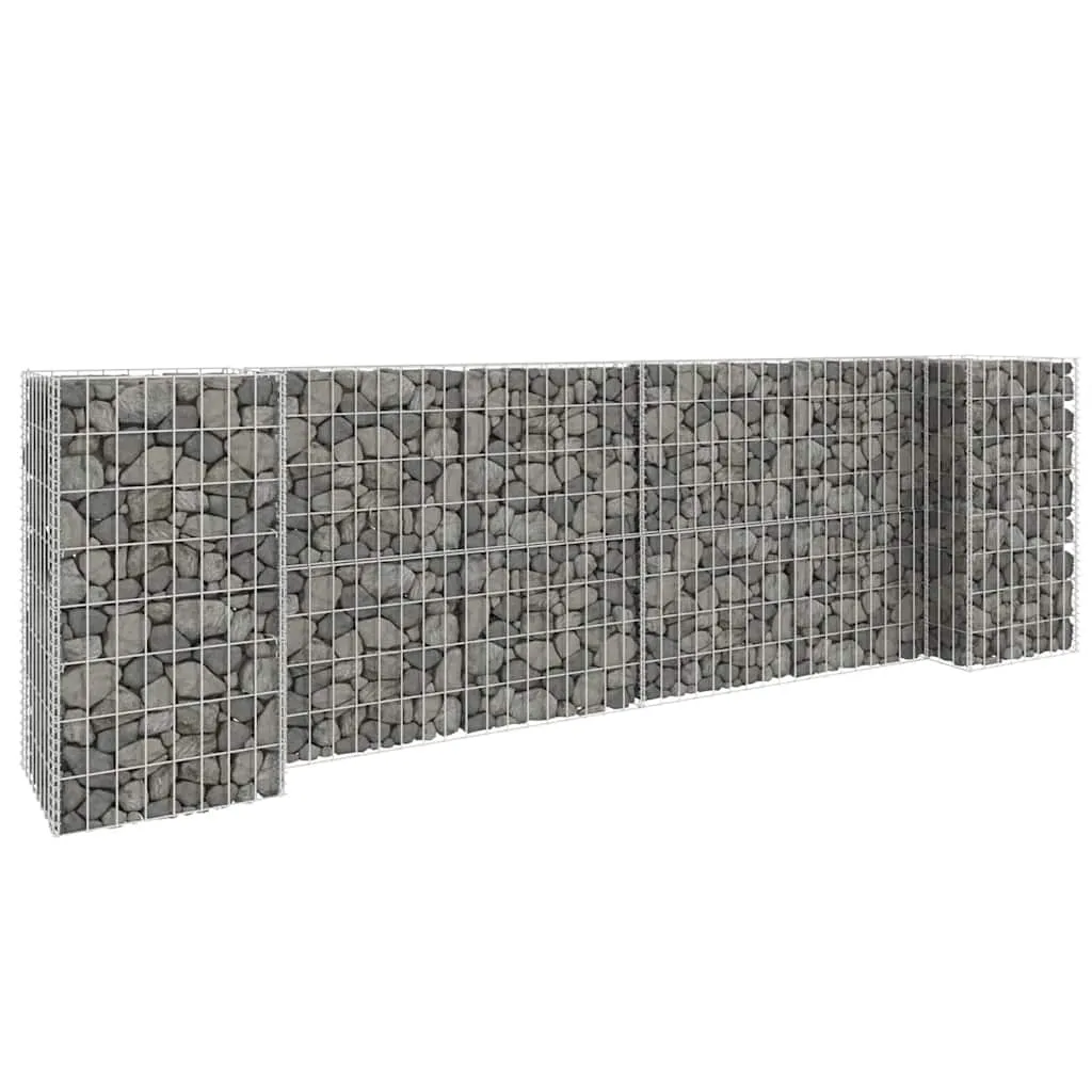 Gabionen-Pflanzgefäß 260x40x80 cm Silber aus Stahldraht