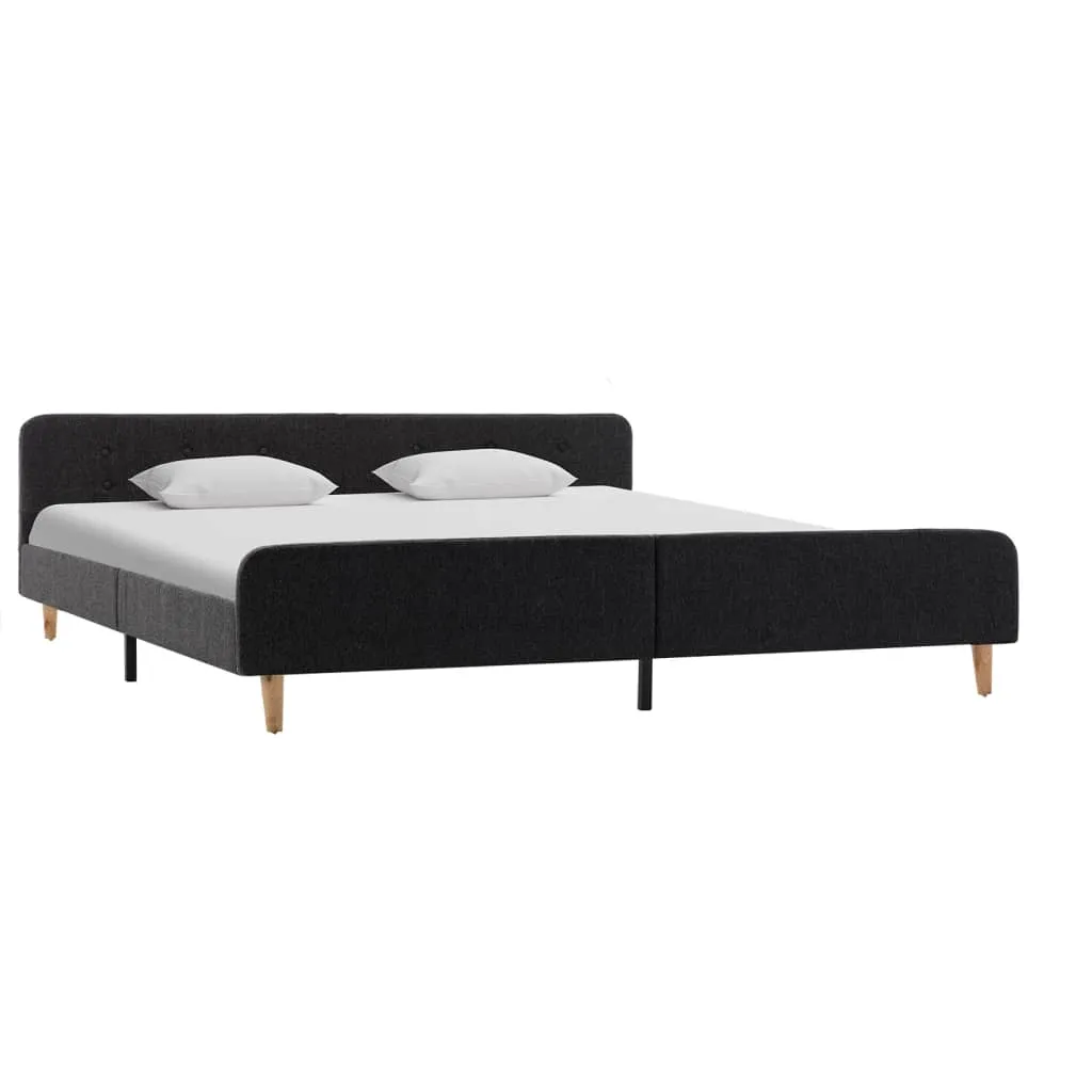 Bettgestell Dunkelgrau Sackleinen 180x200 cm