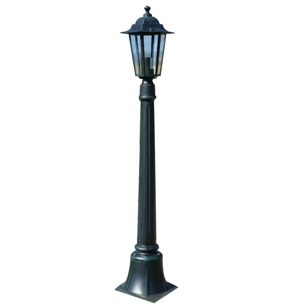 2er Set Gartenlampen Dunkelgrün 105 cm Aluminium und Glas